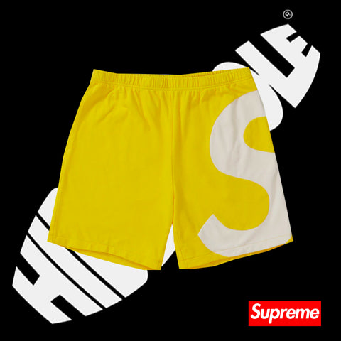 Supreme S Logo Shorts Yellow